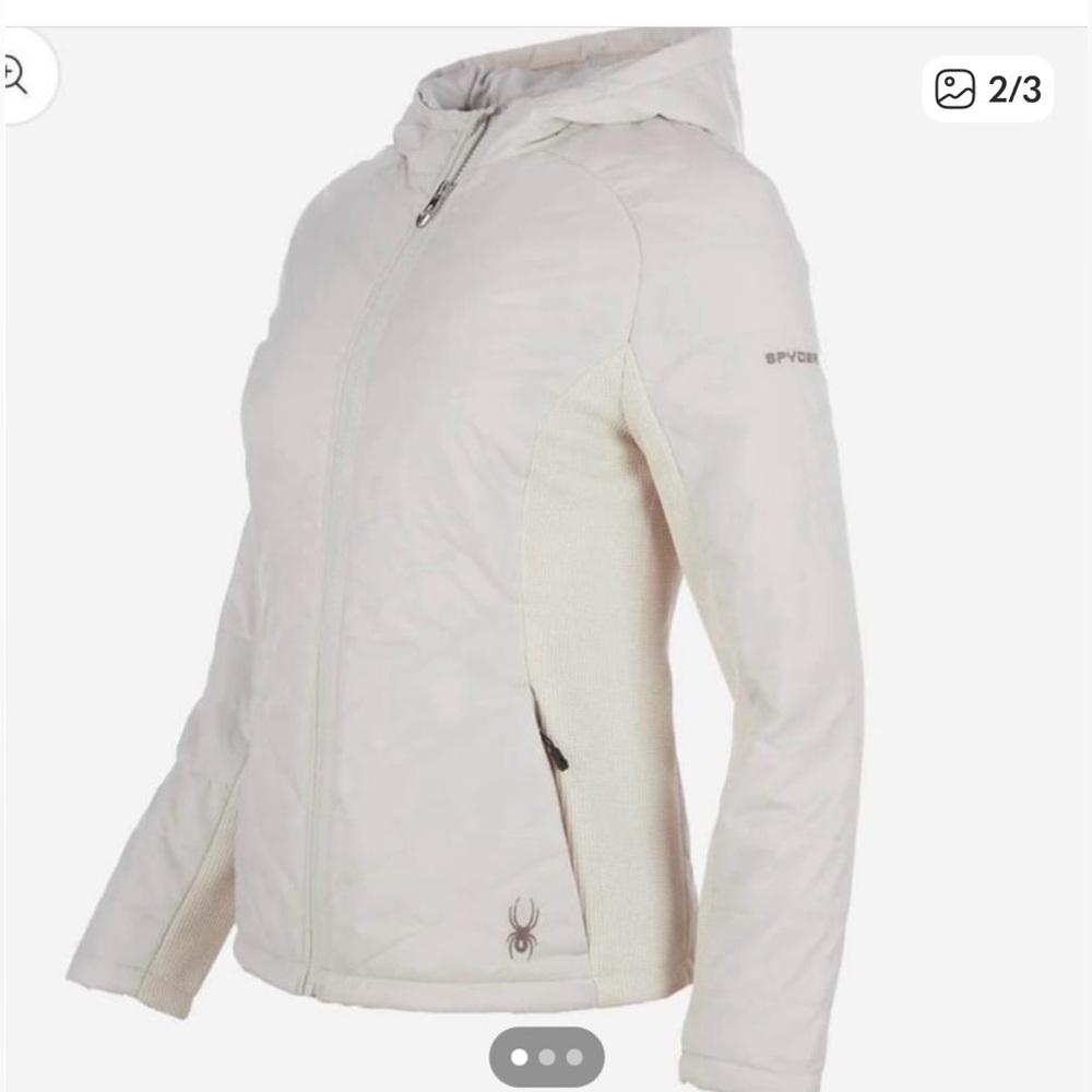 Spyder Women's Light Beige hooded Quilted Jacket